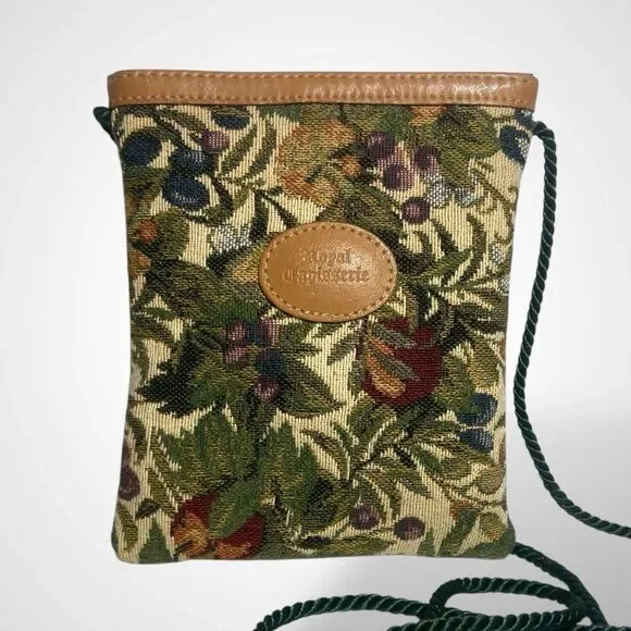 Royal Tapisserie Tapestry Purse Crossbody Shoulder Bag Fabric Lined Floral 6x7" - Picture 1 of 7